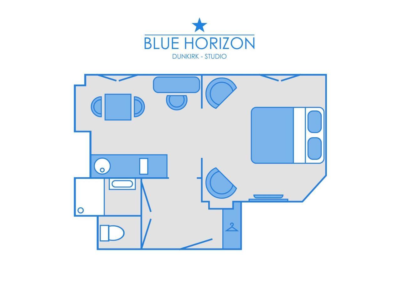 Sea View & Beach Studio Apartment - Blue Horizon Dunkirk Esterno foto